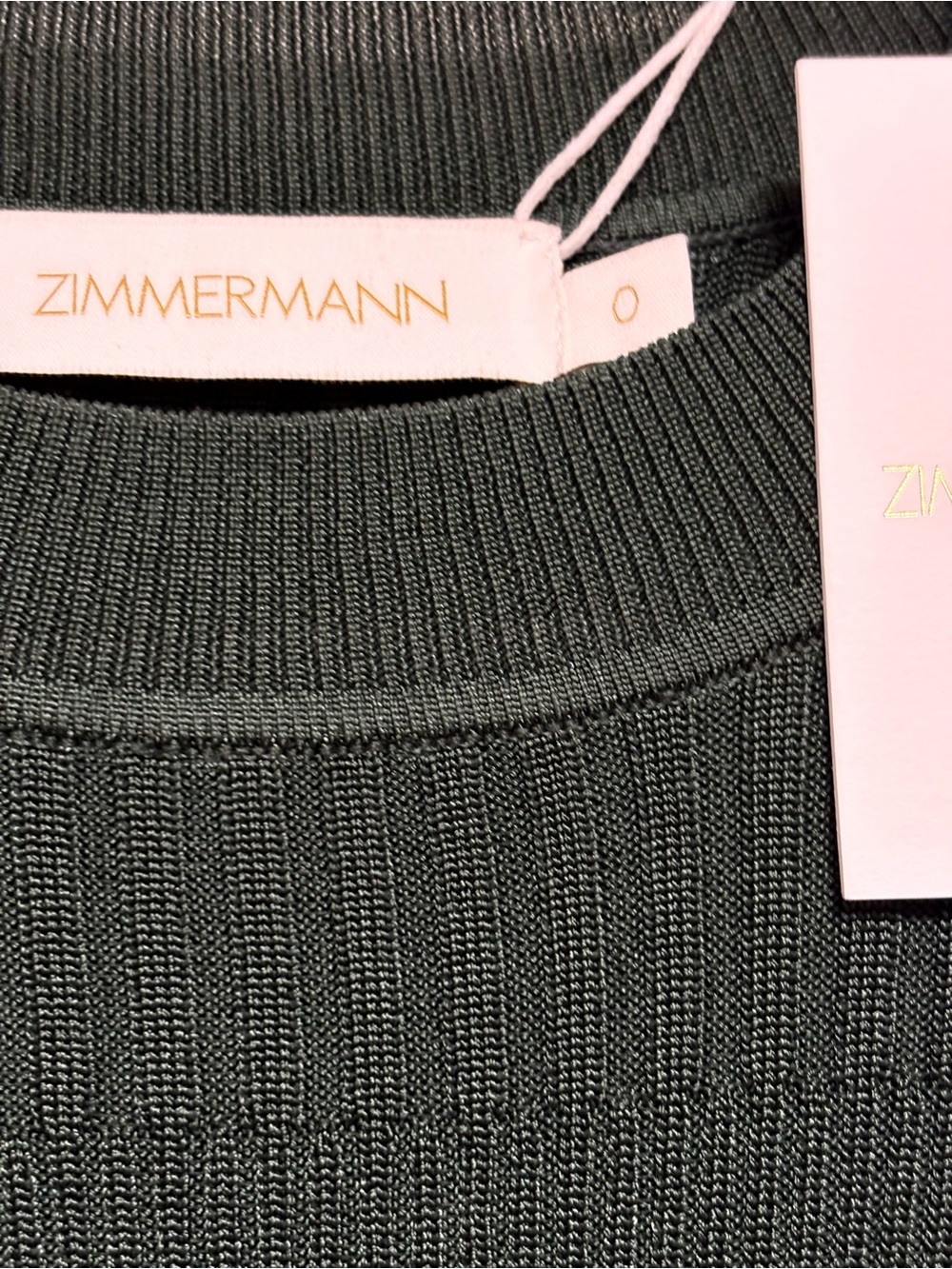 Zimmermann Forest Green Ribbed Midi Skirt & Sweater Set - Picture 6 of 6